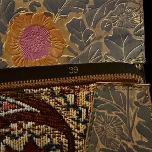 Soffia Brown Floral Tie Accent Leather Vintage Knee High Boots - Picture 8 of 9